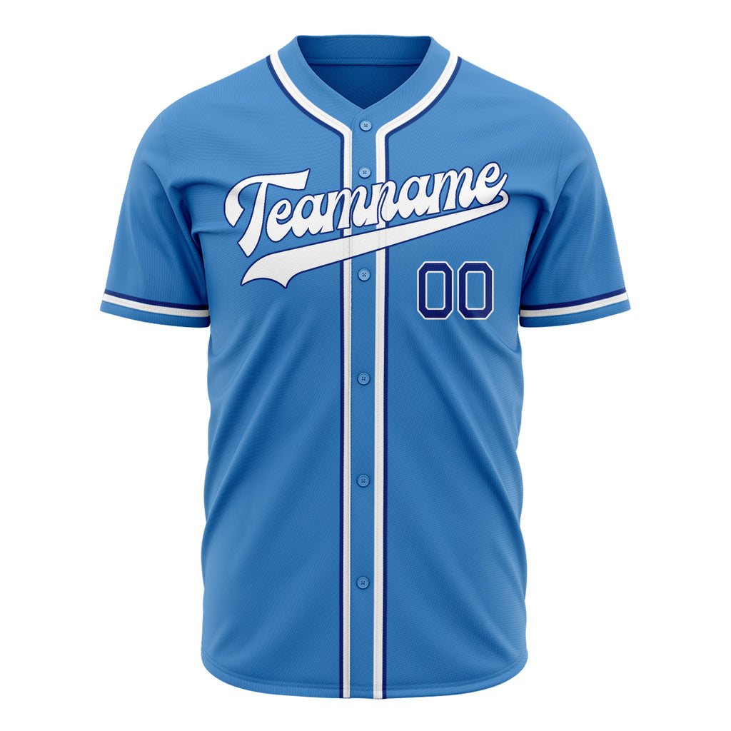 Custom Powder Blue Baseball Jersey (With White Color)