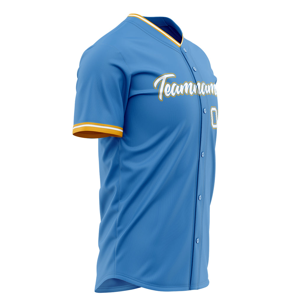 Custom Powder Blue Baseball Jersey (With White Color)