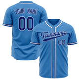 Custom Powder Blue Baseball Jersey (With Royal Color)