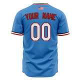 Custom Powder Blue Baseball Jersey (With White Color)
