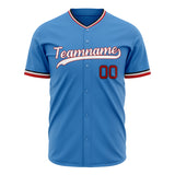 Custom Powder Blue Baseball Jersey (With White Color)