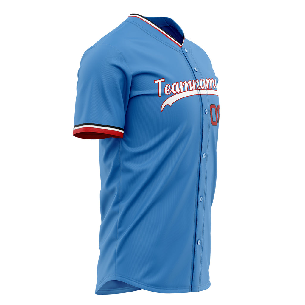Custom Powder Blue Baseball Jersey (With White Color)