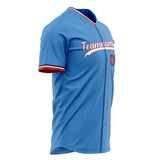 Custom Powder Blue Baseball Jersey (With White Color)