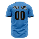 Custom Powder Blue Baseball Jersey (With Black Color)