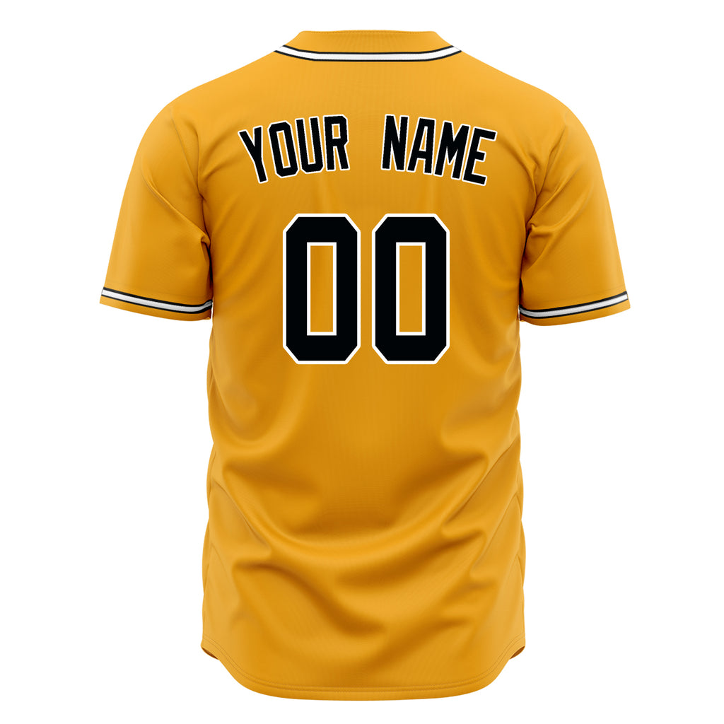Custom Gold Baseball Jersey (With Black Color)