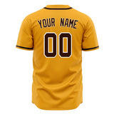 Custom Gold Baseball Jersey (With Brown Color)