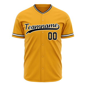 Custom Gold Baseball Jersey (With Black Color)