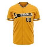 Custom Gold Baseball Jersey (With Black Color)