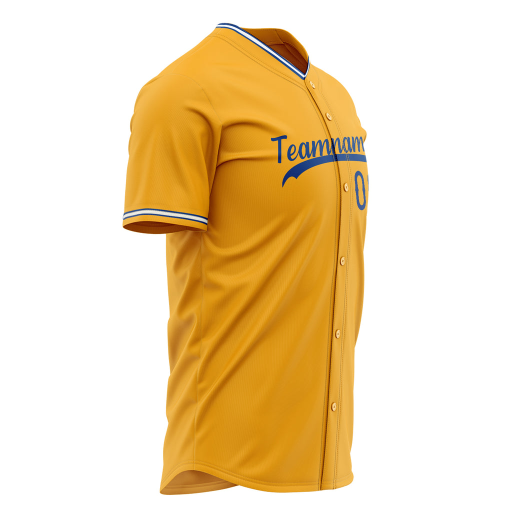 Custom Gold Baseball Jersey (With Royal Color)