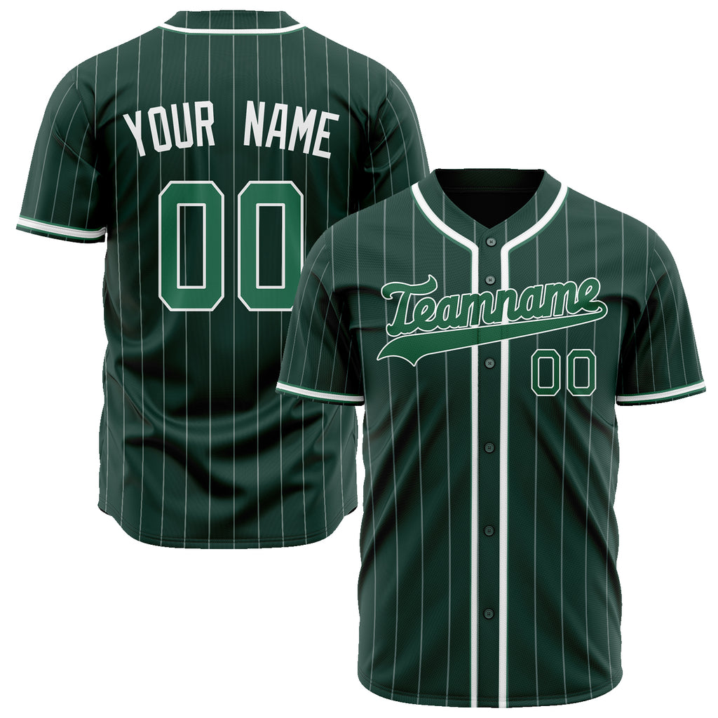Custom Green Baseball Jersey (With Kelly Green White Pinstripe)
