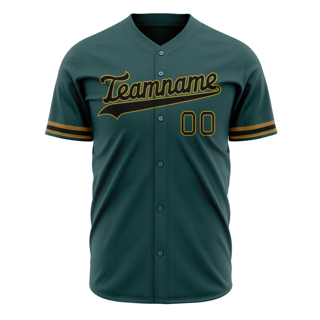 Custom Midnight Green Baseball Jersey (With Black Color)