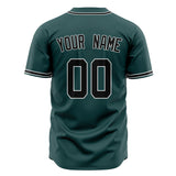 Custom Midnight Green Baseball Jersey (With Black Color)