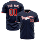Custom Navy Baseball Jersey (With White Color)