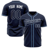 Custom Navy Baseball Jersey (With White Color)