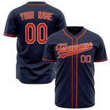 Custom Navy Baseball Jersey (With Red Color)