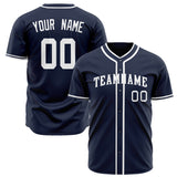 Custom Navy Baseball Jersey (With White Color)