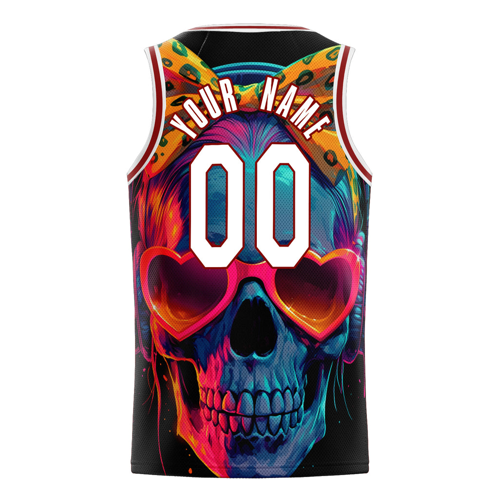 Custom Red Skull Basketball Jersey