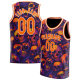 Custom Orange Skull Basketball Jersey