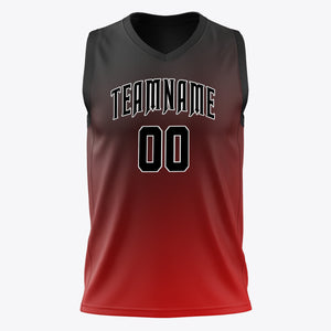 Custom Red Black Fade Basketball Jersey