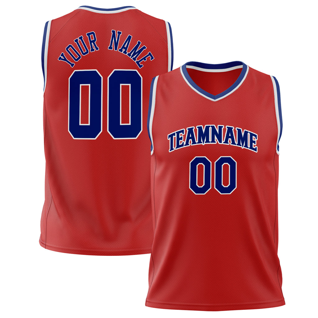 Custom Red Royal Solid Color Basketball Jersey BS02240626HF205