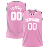 Custom Pink White Solid Color Basketball Jersey