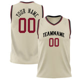 Custom Cream Red Solid Color Basketball Jersey