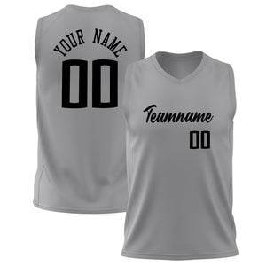 Custom Gray Black Solid Color Basketball Jersey BS02240626LJ083