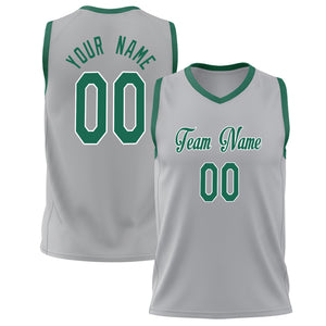 Custom Gray Teal Solid Color Basketball Jersey BS02240626LJ095