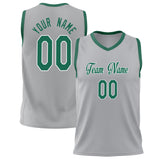 Custom Gray Teal Solid Color Basketball Jersey BS02240626LJ095