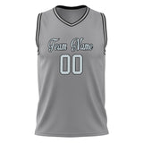 Custom Gray White Solid Color Basketball Jersey