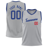 Custom Gray Royal Solid Color Basketball Jersey BS02240626LJ100
