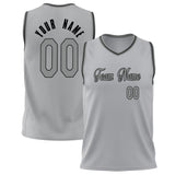 Custom Gray Black Solid Color Basketball Jersey