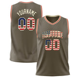 Custom Olive Cream Solid Color Basketball Jersey