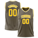 Custom Olive Gold Solid Color Basketball Jersey