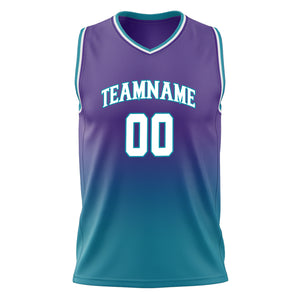 Custom Purple White Fade Basketball Jersey