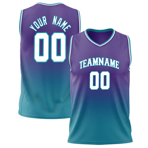 Custom Purple White Fade Basketball Jersey BS02240626XJ188