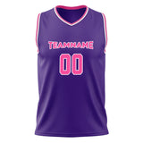 Custom Purple Pink Solid Color Basketball Jersey