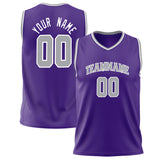 Custom Purple Gray Solid Color Basketball Jersey