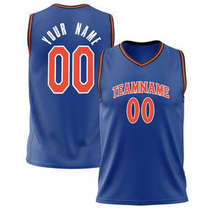 Custom Royal Orange Solid Color Basketball Jersey BS02240626XJ225