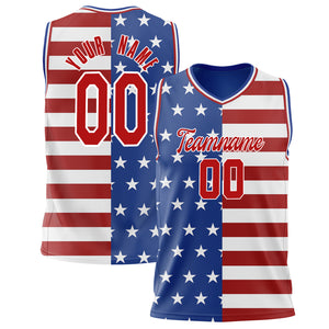 Custom Royal Red Split Basketball Jersey BS02240626XJ226