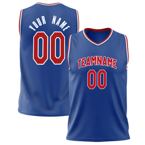 Custom Royal Red Solid Color Basketball Jersey BS02240626XJ230