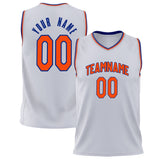 Custom White Orange Solid Color Basketball Jersey