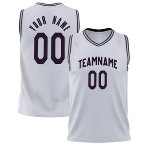 Custom White Black Solid Color Basketball Jersey BS02240626XJ258