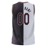 Custom White Black Split Basketball Jersey