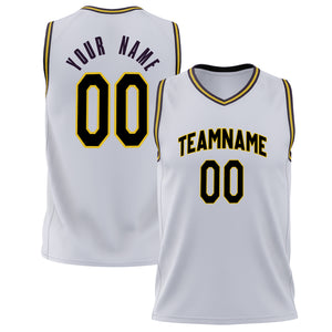 Custom White Black Solid Color Basketball Jersey BS02240626XJ260