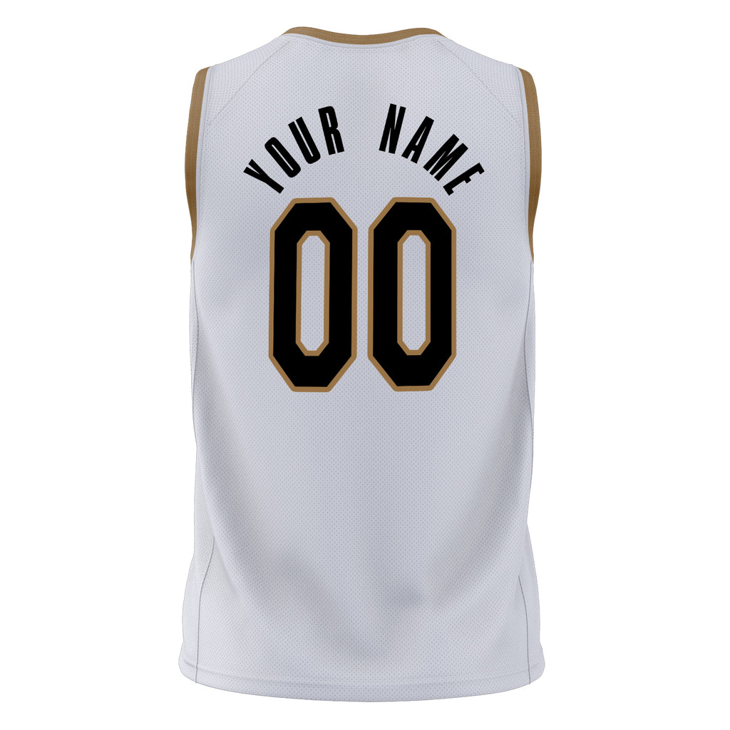 Custom White Black Solid Color Basketball Jersey