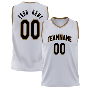 Custom White Black Solid Color Basketball Jersey BS02240626XJ267
