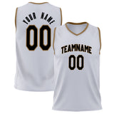 Custom White Black Solid Color Basketball Jersey