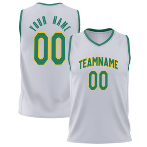 Custom White Teal Solid Color Basketball Jersey BS02240626XJ270