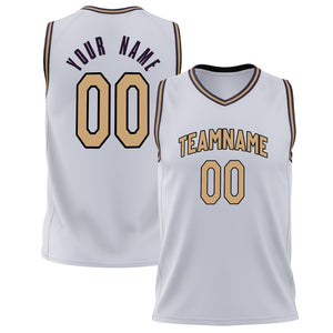 Custom White Old Gold Solid Color Basketball Jersey BS02240626XJ271